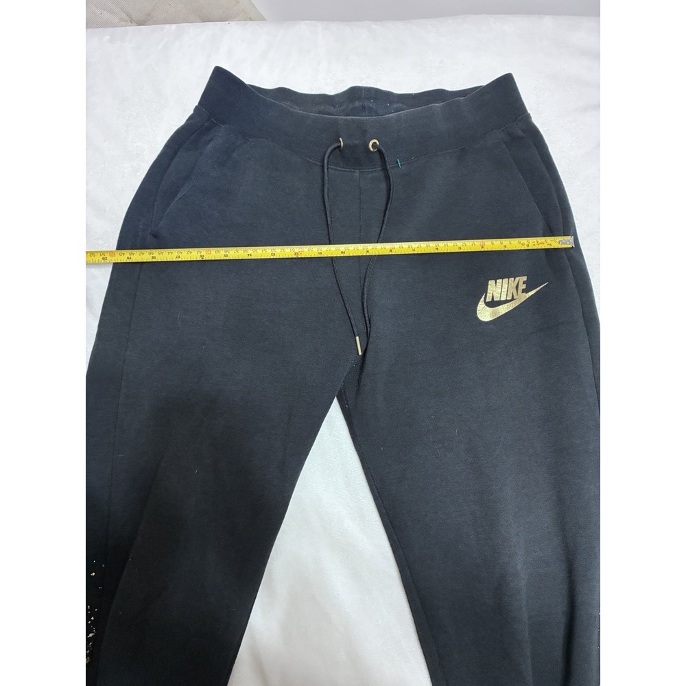 Nike Black Rose Gold Metallic Splatter Joggers Womens Medium Activewear Pants - Picture 10 of 14